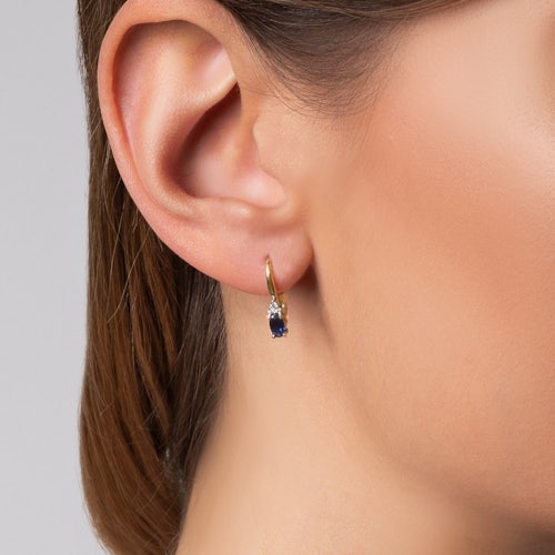 Kolczyki Savicki: złote, diamenty, tanzanity